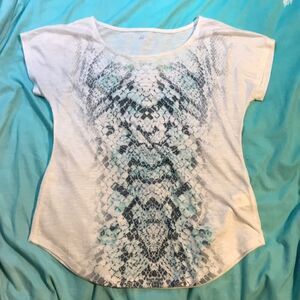 Blue & White Blouse Women’s Petite Small